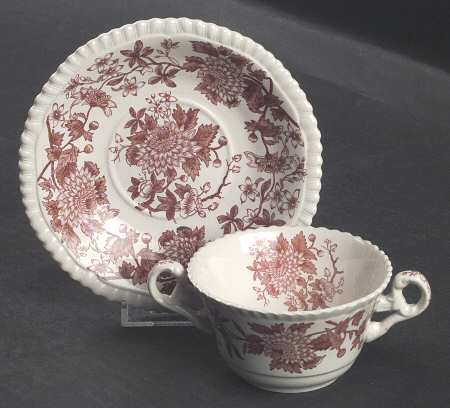 Aster Rust Flat Bouillon Cup & Saucer