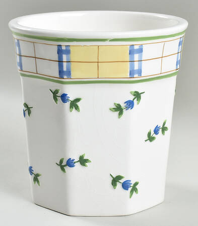 Gingham Blue Large Canister No Lid