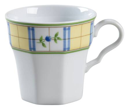 Gingham Blue Flat Cup