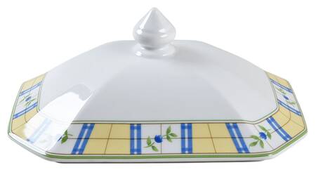Gingham Blue Lid for 2 Quart Oval Covered Casserole
