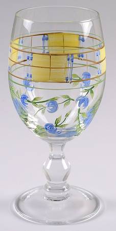 Gingham Blue 16 Oz Glassware Goblet