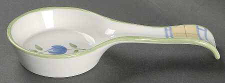 Gingham Blue Spoon Rest/Holder (Holds 1 Spoon)