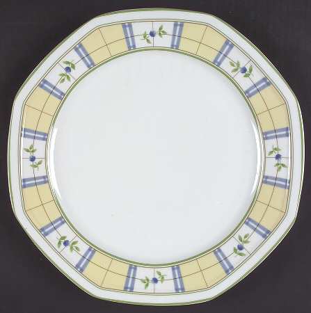 Gingham Blue 11" Chop Plate (Round Platter)