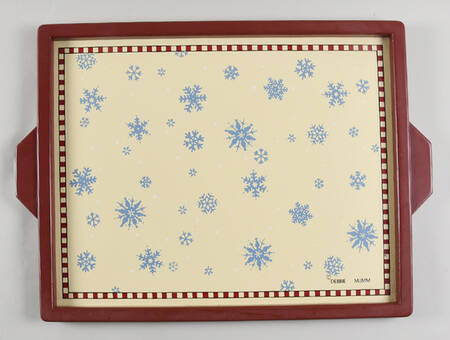 Snowflake Rectangular Wood Tray