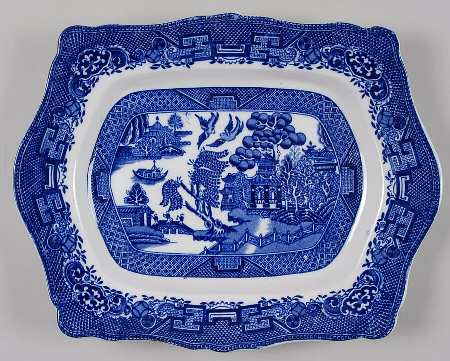 Willow Blue (Scallop, No Trim) 11" Oval Serving Platter