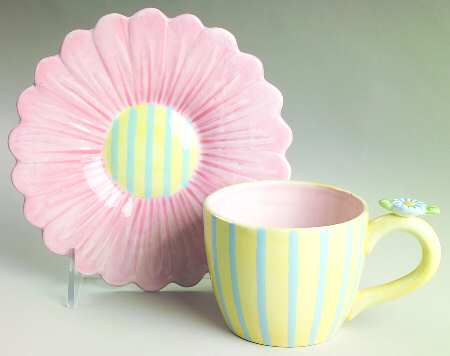 Let's Do Lunch Flat Cup & Saucer Set