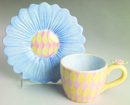 Let's Do Lunch Flat Cup & Saucer Set