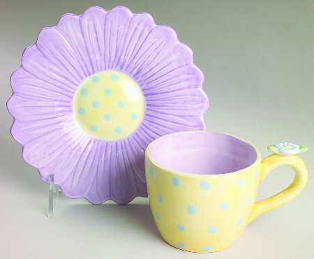 Let's Do Lunch Flat Cup & Saucer Set