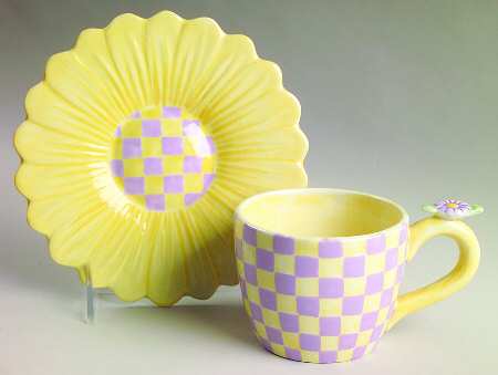 Let's Do Lunch Flat Cup & Saucer Set