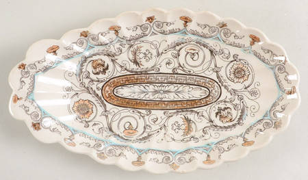 Florence Orange Blue Pickle Dish
