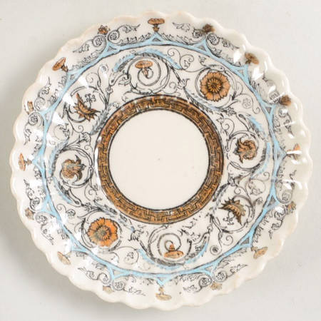 Florence Orange Blue Saucer for Demitasse Cup