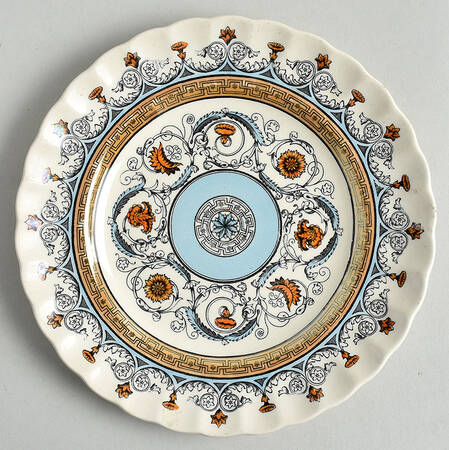 Florence Orange Blue Salad Plate