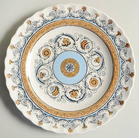 Florence Orange Blue Luncheon Plate