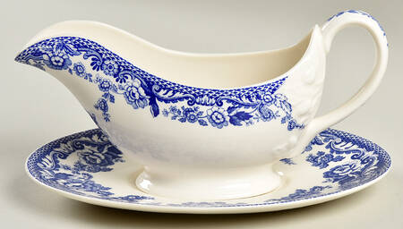 Delamere Blue Gravy Boat & Underplate