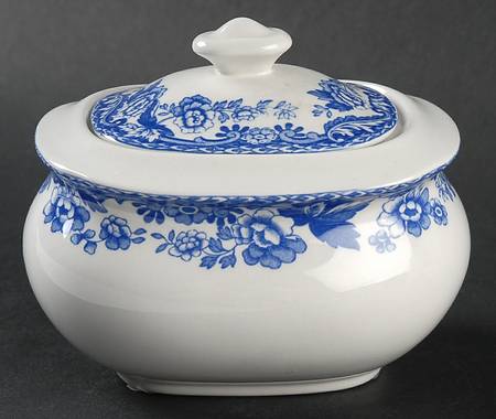 Delamere Blue Sugar Bowl & Lid