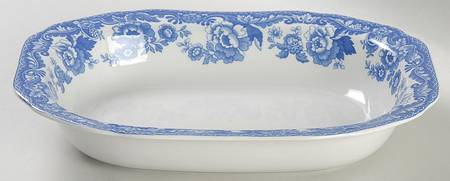 Delamere Blue 9" Oval Vegetable Bowl