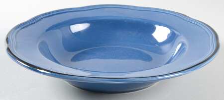 Cannes Blue Large Rim Soup Bowl