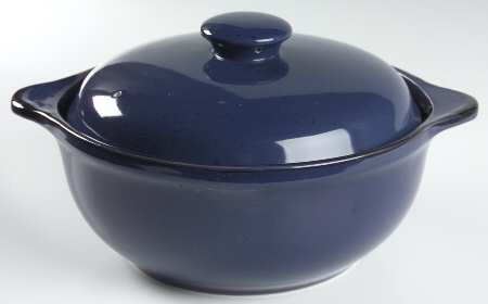 Cannes Blue 2 Qt Round Covered Casserole