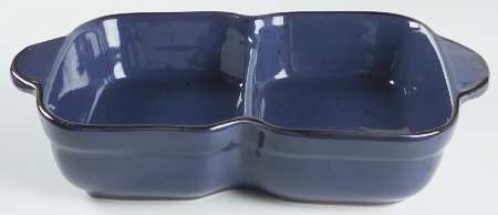 Cannes Blue 13" Rectangular Divided Baker