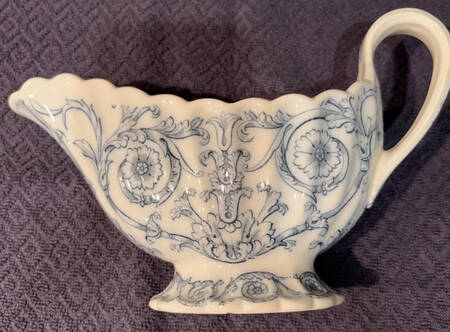 Rome Blue Gray Gravy Boat