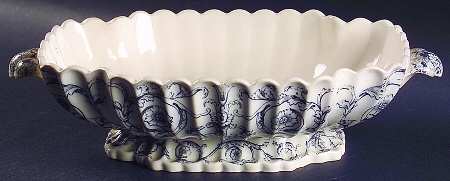 Rome Blue Gray Oval Vegetable No Lid