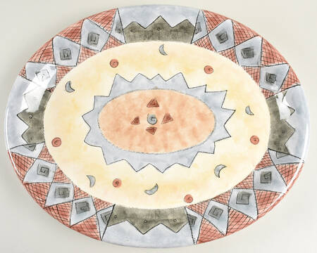 Coffee Shoppe 18" Oval Serving Platter