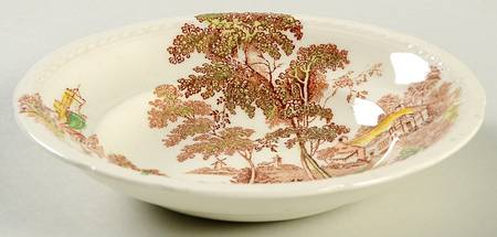 The Ferry Brown Multicolor Rim Fruit/Dessert (Sauce) Bowl