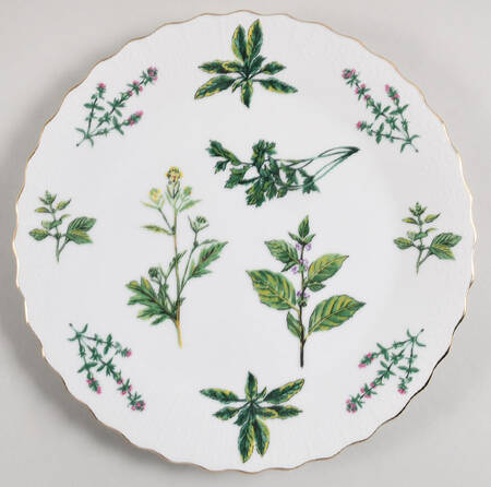 Herbs De Provence (Gold Trim) Cake Plate