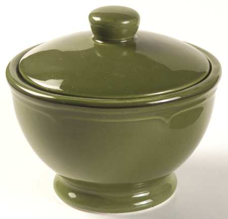 Cannes Green Sugar Bowl & Lid