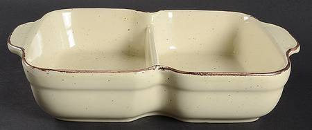 Cannes Ivory 13" Rectangular Divided Baker