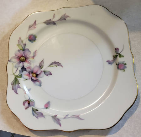 Silver Poppy (Scalloped) Square Salad Plate