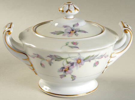 Silver Poppy (Scalloped) Sugar Bowl & Lid