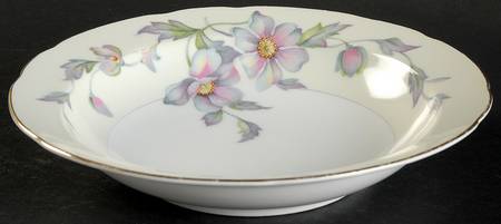 Silver Poppy (Scalloped) Rim Soup Bowl