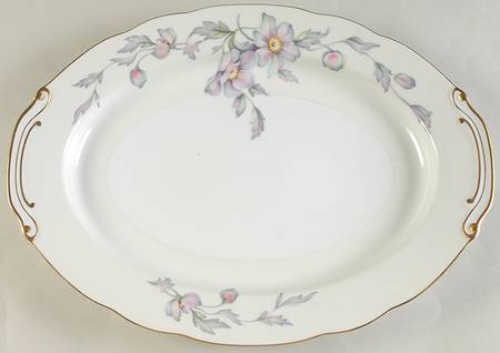 Silver Poppy (Scalloped) 16" Oval Serving Platter