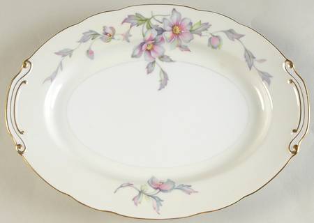 Silver Poppy (Scalloped) 12" Oval Serving Platter