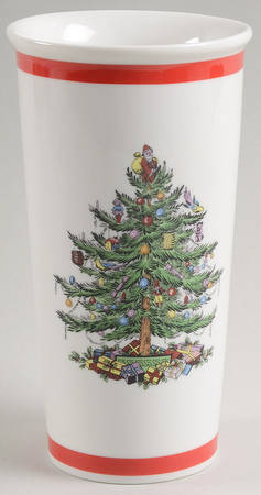 Christmas Tree Red Trim Travel Mug No Plastic Lid