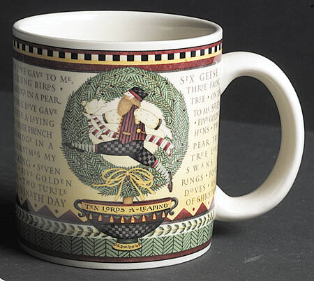 Twelve Days of Christmas (Cream Back) Mug