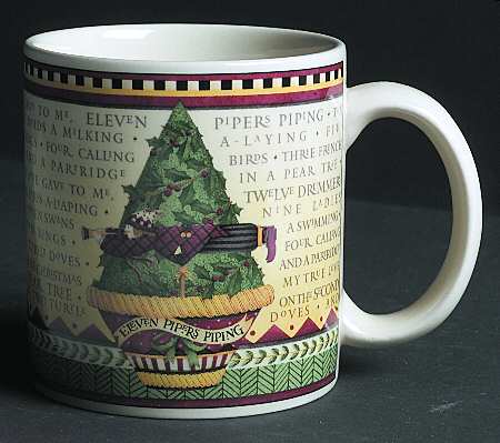 Twelve Days of Christmas (Cream Back) Mug