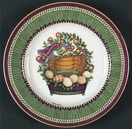 Twelve Days of Christmas (Cream Back) Salad Plate