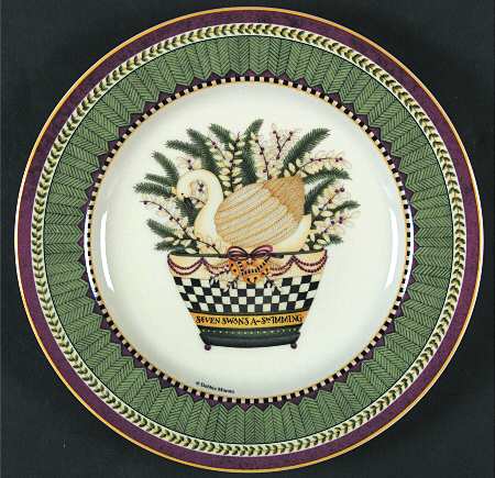 Twelve Days of Christmas (Cream Back) Salad Plate