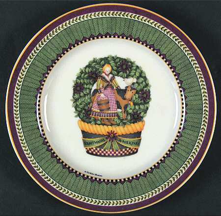 Twelve Days of Christmas (Cream Back) Salad Plate