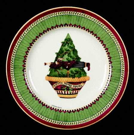 Twelve Days of Christmas (Cream Back) Salad Plate