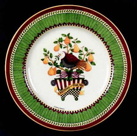 Twelve Days of Christmas (Cream Back) Salad Plate