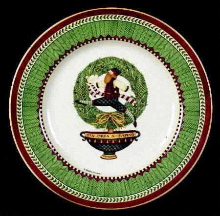 Twelve Days of Christmas (Cream Back) Salad Plate