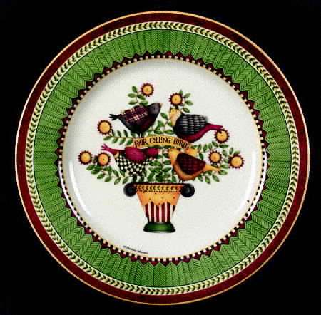 Twelve Days of Christmas (Cream Back) Salad Plate