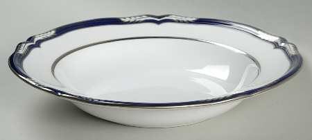 Chancellor Cobalt (Platinum Trim) Large Rim Soup Bowl