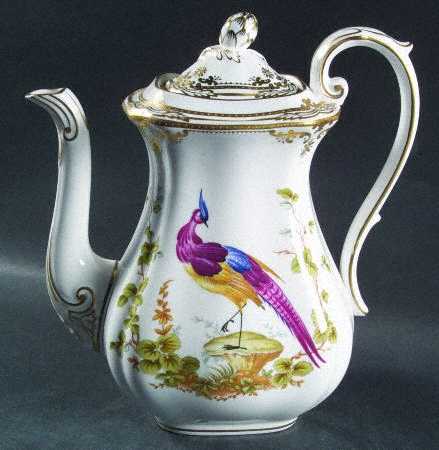 Chelsea Bird (Raised Gold Dots) Coffee Pot & Lid