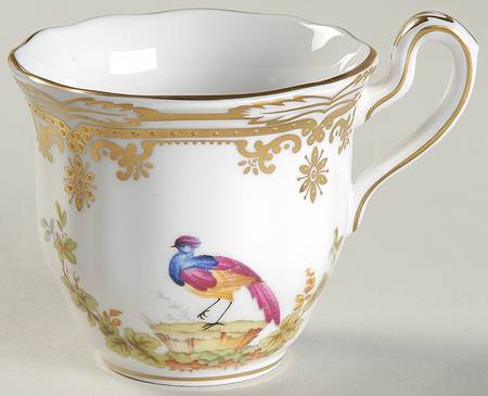 Chelsea Bird (Raised Gold Dots) Flat Demitasse Cup