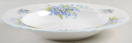 Forget Me Not Large Rim Soup Bowl