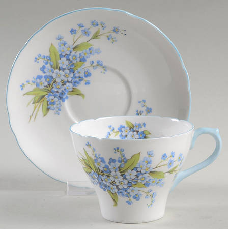Forget Me Not Flat Cup & Saucer Set